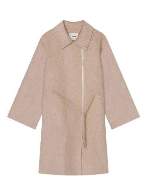 AERON belted zip-front coat