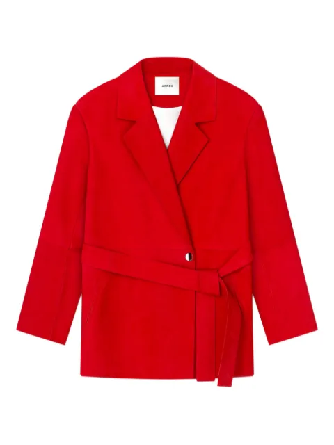 AERON leather belted jacket