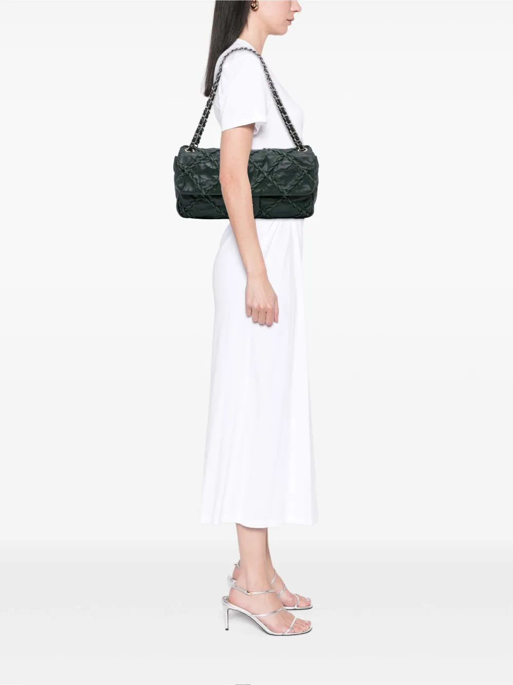 CHANEL Pre-Owned 2009-2010 Medium Quilted Crinkled Calfskin Ultra Stitch Flap shoulder bag | Pre-Owned | Image 2