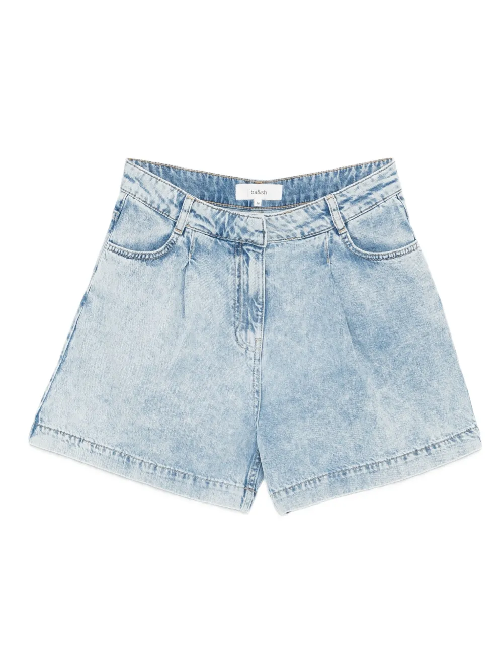 Ba&Sh Filou pleated denim shorts Blauw