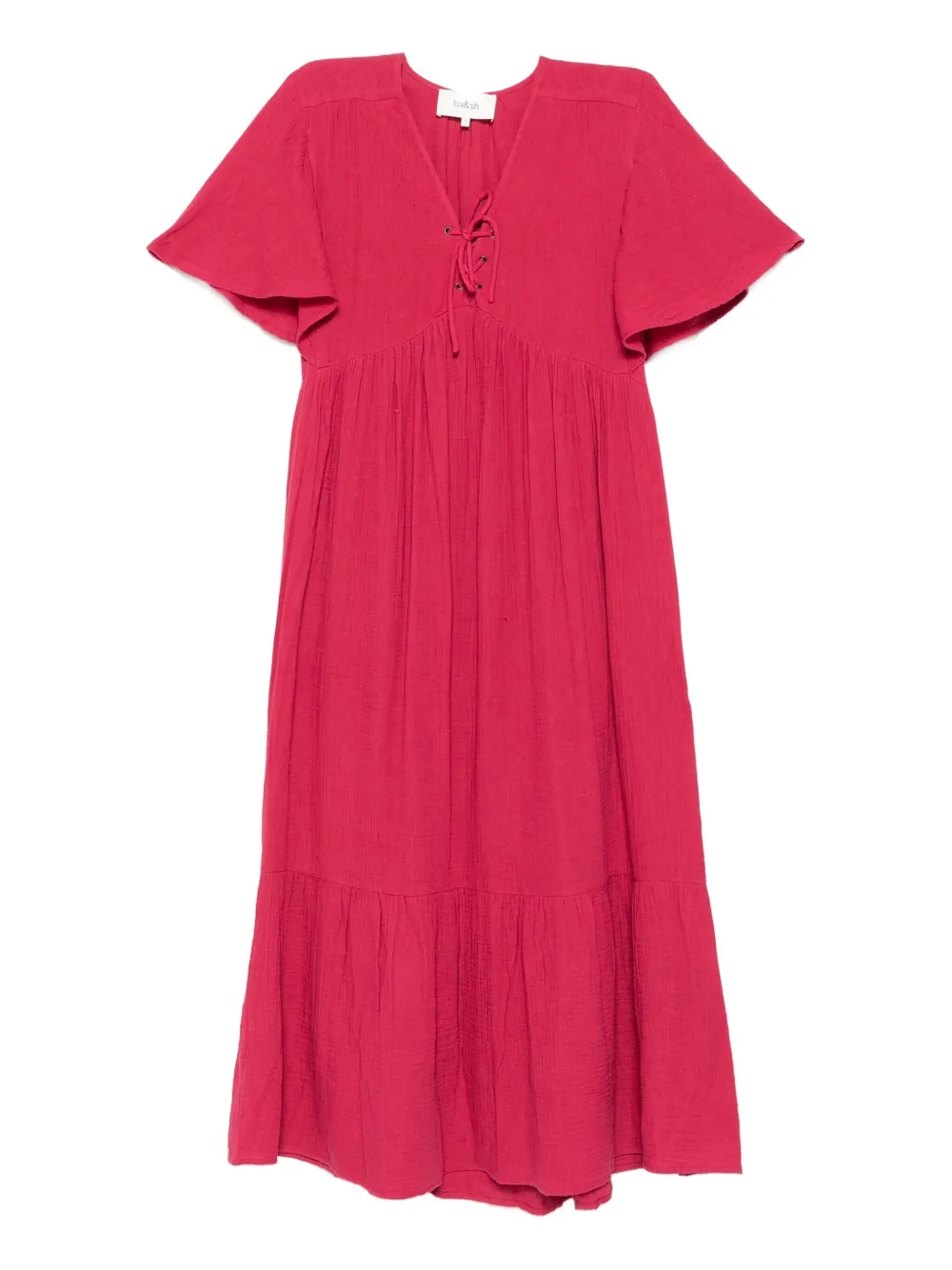 Ba&Sh lace-up details midi dress Roze