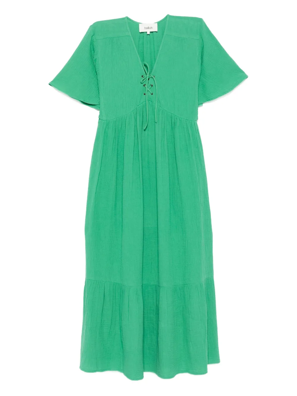 Ba&Sh lace-up midi dress Groen