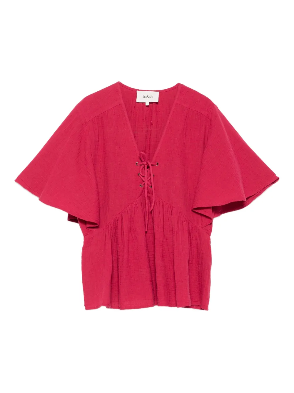 Ba & Sh lace-up blouse - ピンク Ba & Sh lace-up blouse - ピンク