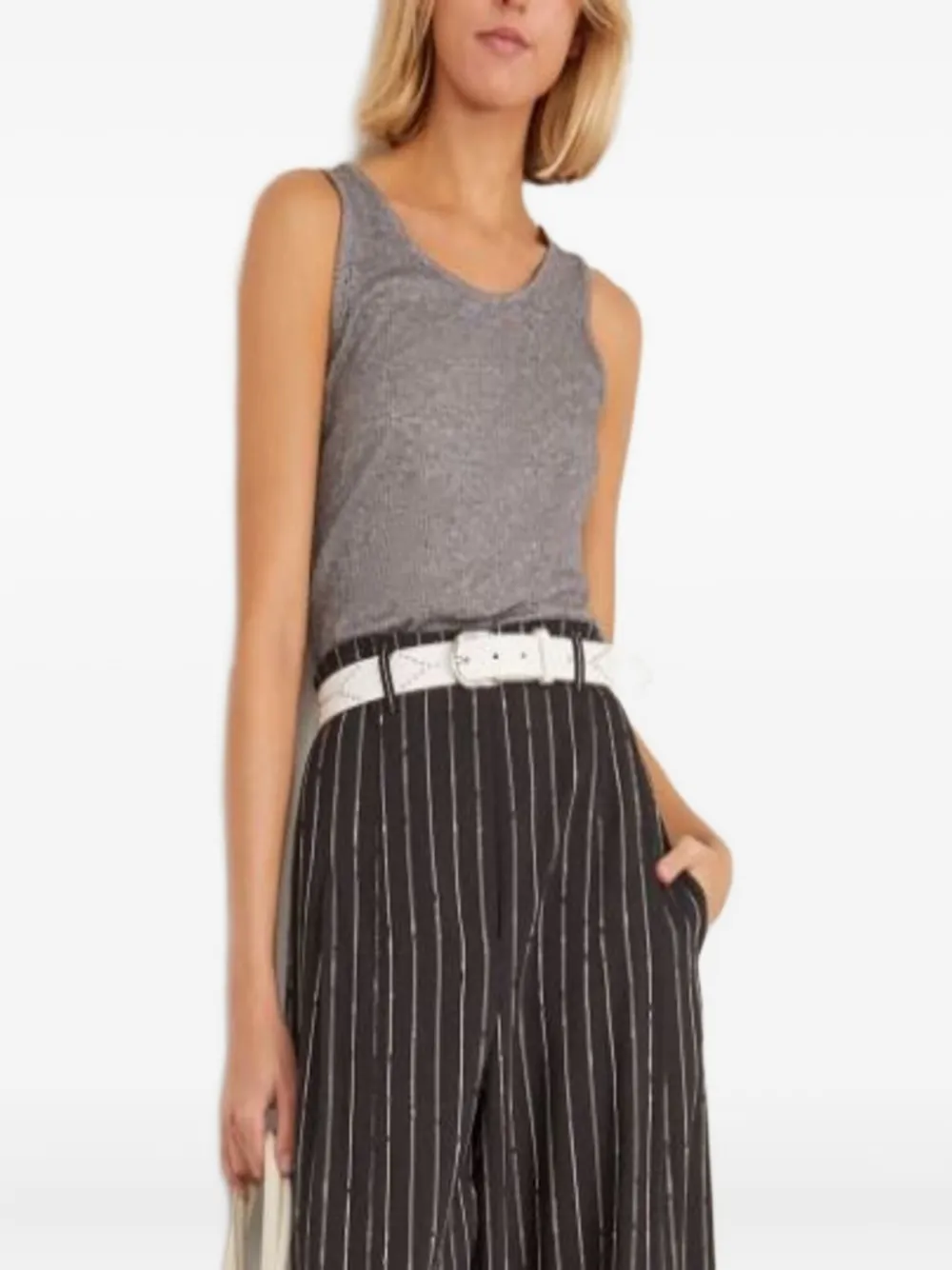 LouLou de Saison ribbed scoop-neck tank top Grijs