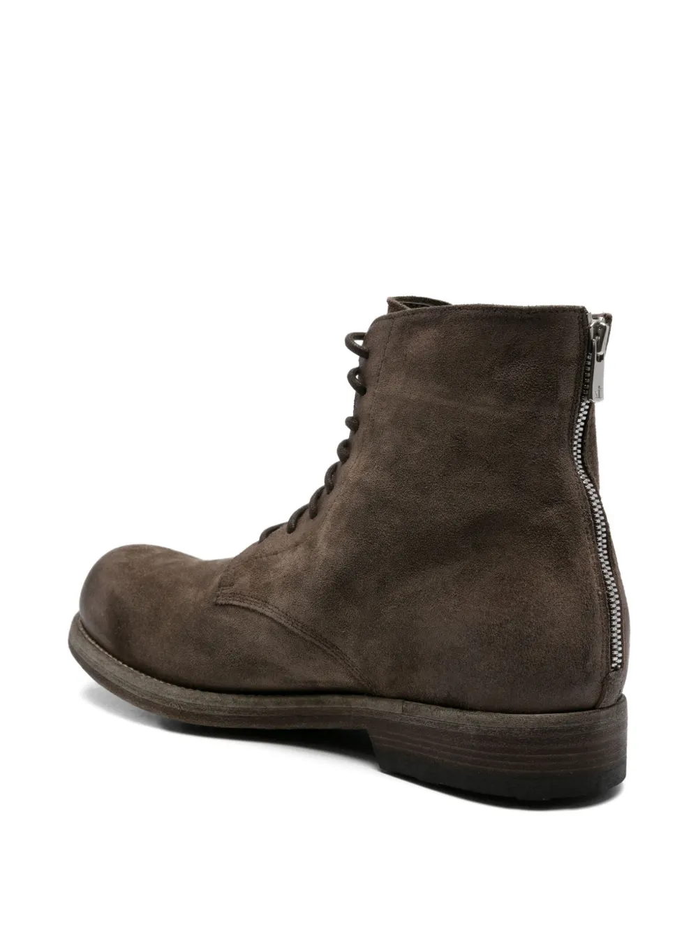 Officine Creative lace-up zip-up boots Brown