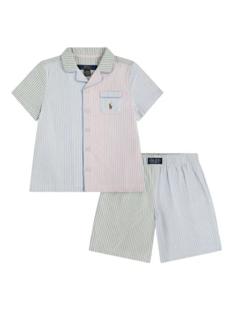 POLO RALPH LAUREN KIDS striped embroidered pajamas