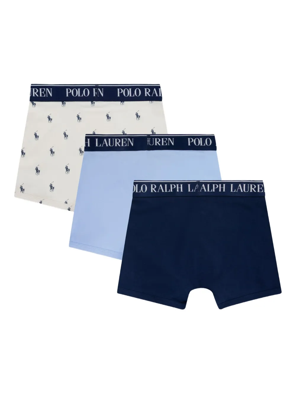 POLO RALPH LAUREN KIDS Drie boxershorts met Polo Pony-print Wit