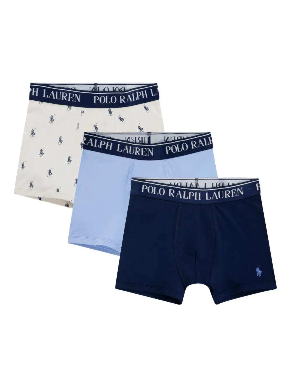 POLO RALPH LAUREN KIDS Drie boxershorts met Polo Pony-print Wit