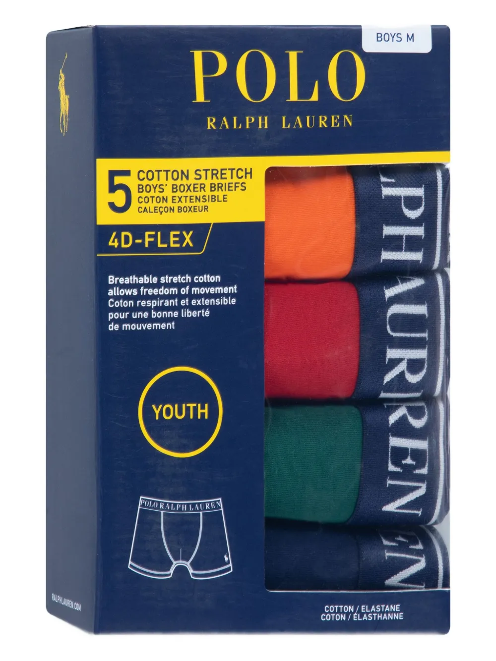 POLO RALPH LAUREN KIDS Vijf katoenen boxershorts Blauw