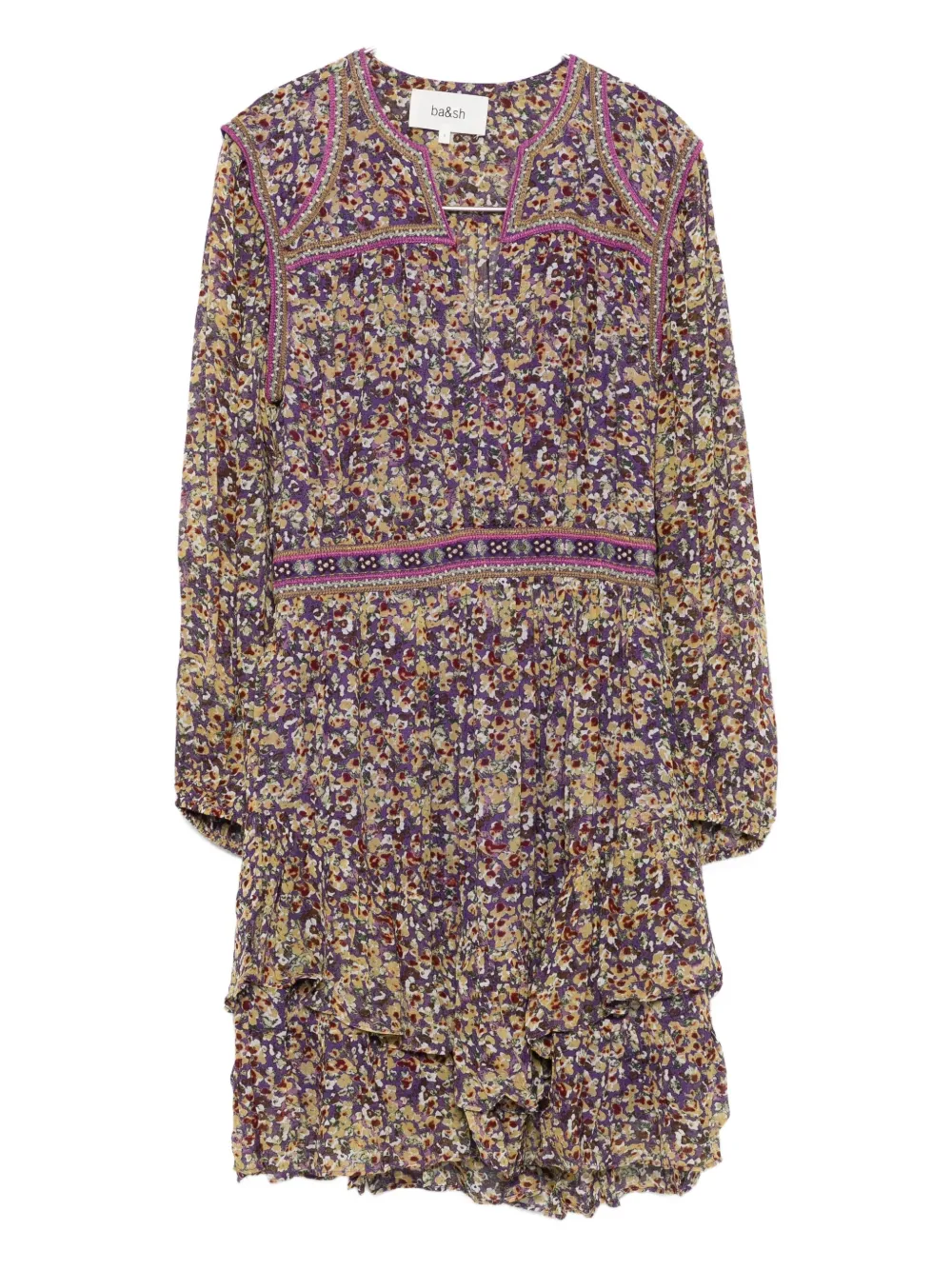 Ba&Sh floral-print ruffled mini dress Paars