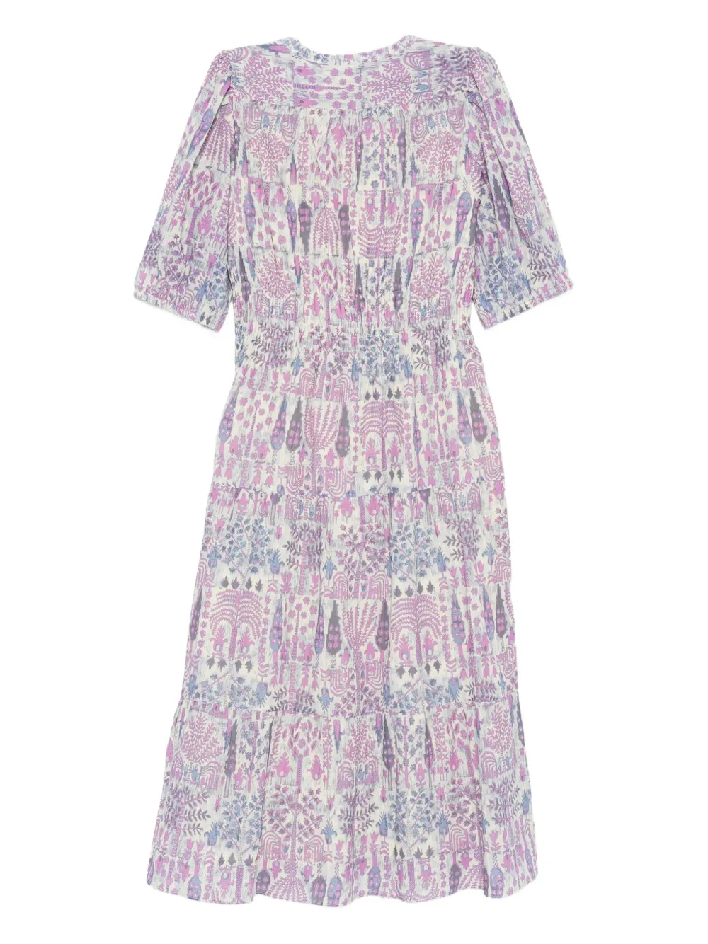 Ba&Sh Panissa midi-jurk met pofmouwen en print Roze
