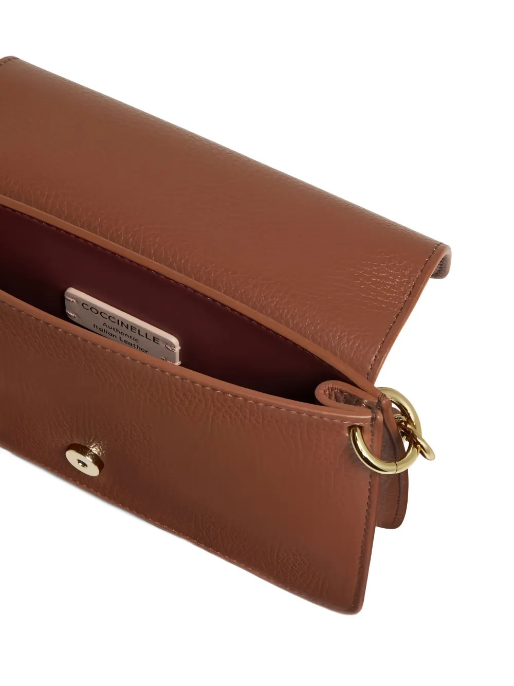 Coccinelle Schoudertas met gewelfde omslag Bruin