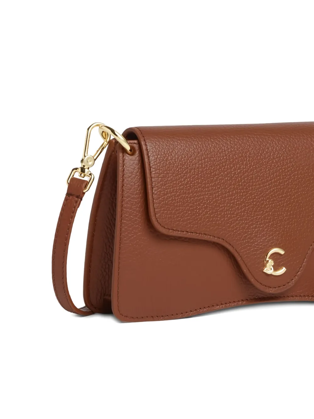 Coccinelle Schoudertas met gewelfde omslag Bruin