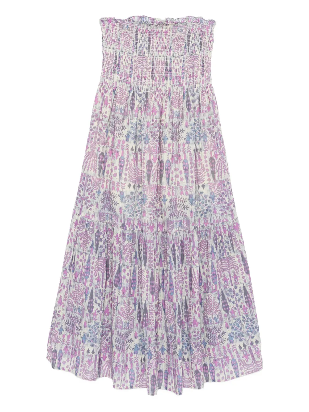 Ba&Sh Piala smocked floral-print dress Roze