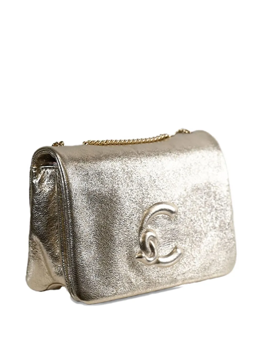 Coccinelle Metallic mini-tas met logo-plakkaat Goud