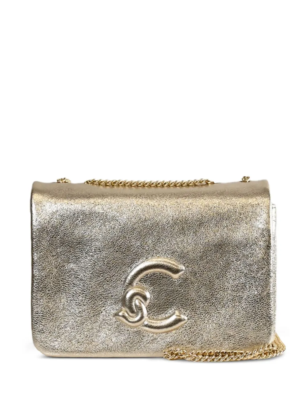 Coccinelle Metallic mini-tas met logo-plakkaat Goud