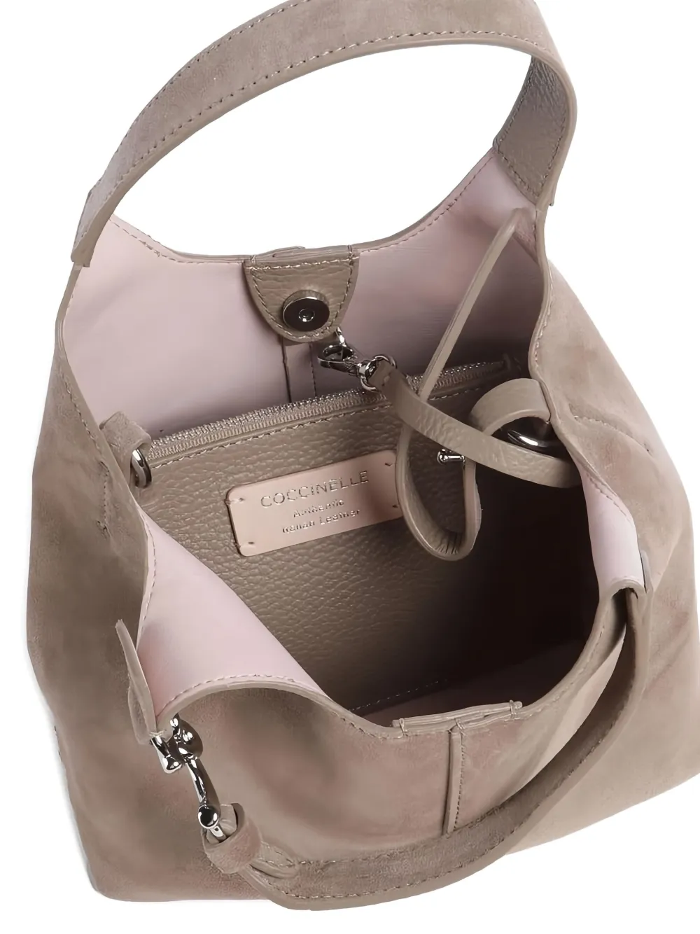 Coccinelle suede leather shoulder bag Bruin