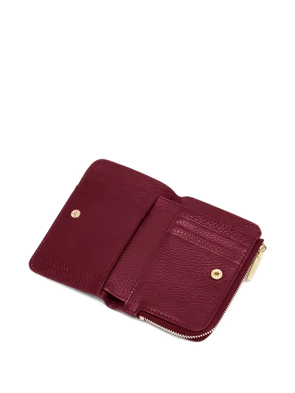 Coccinelle Metallic leren portemonnee met rits - Rood