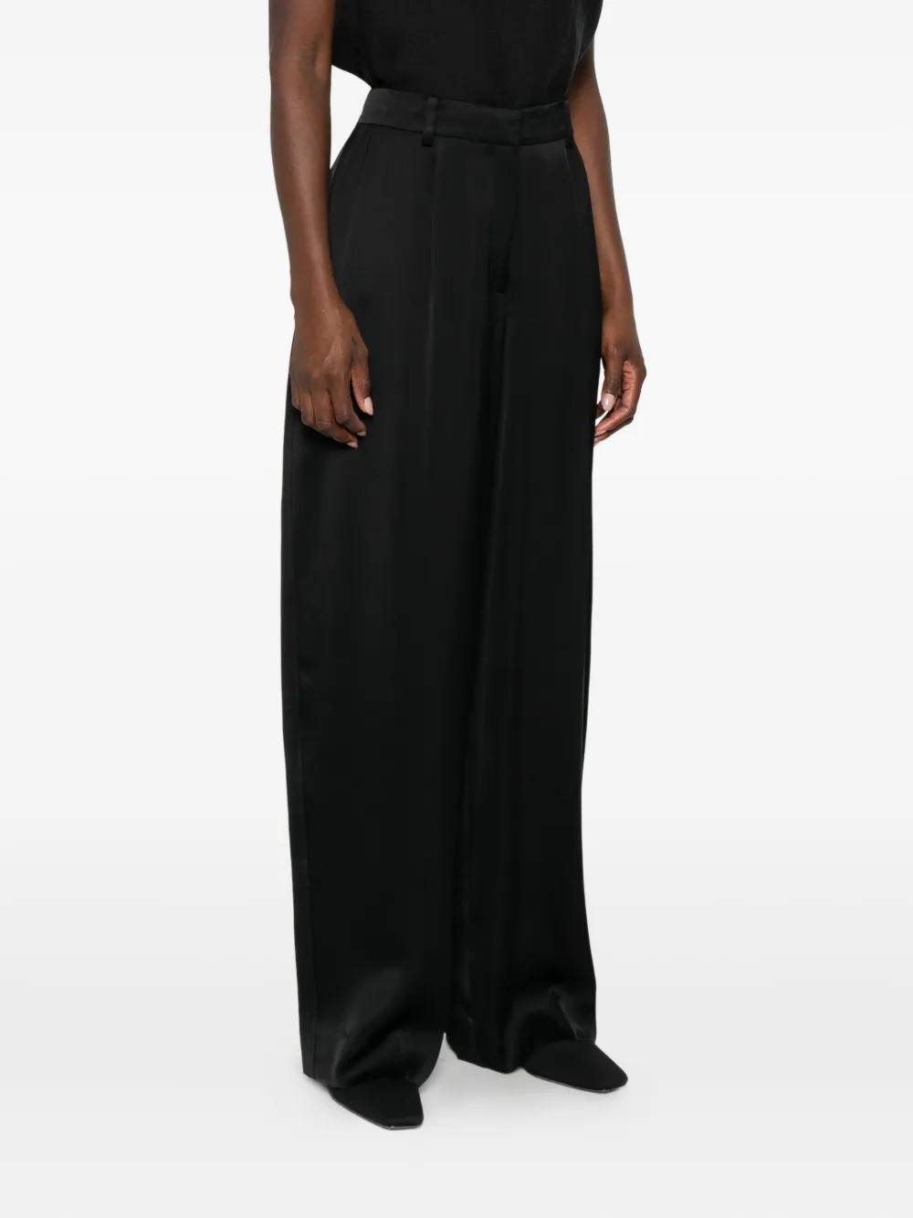 Totême Satin-finish Trousers In Black