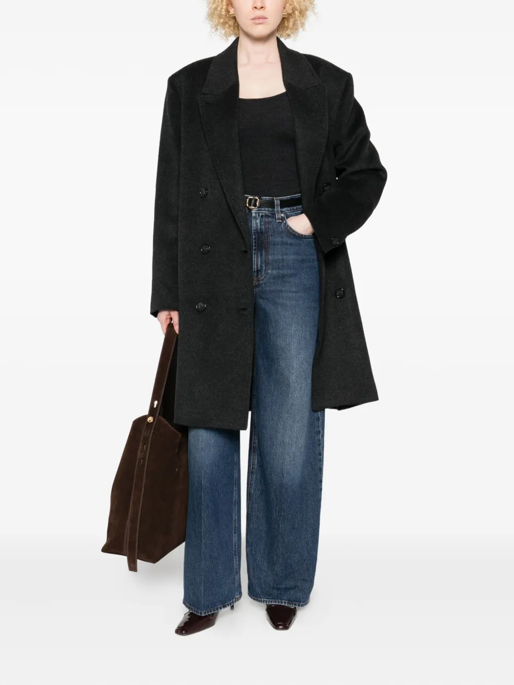 Totême Wide Leg Jeans In Blue