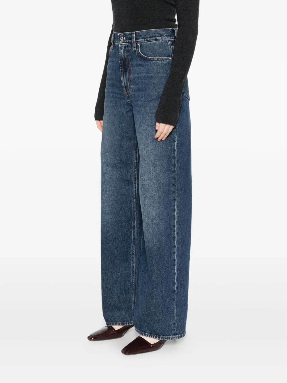 Totême Wide Leg Jeans In Blue
