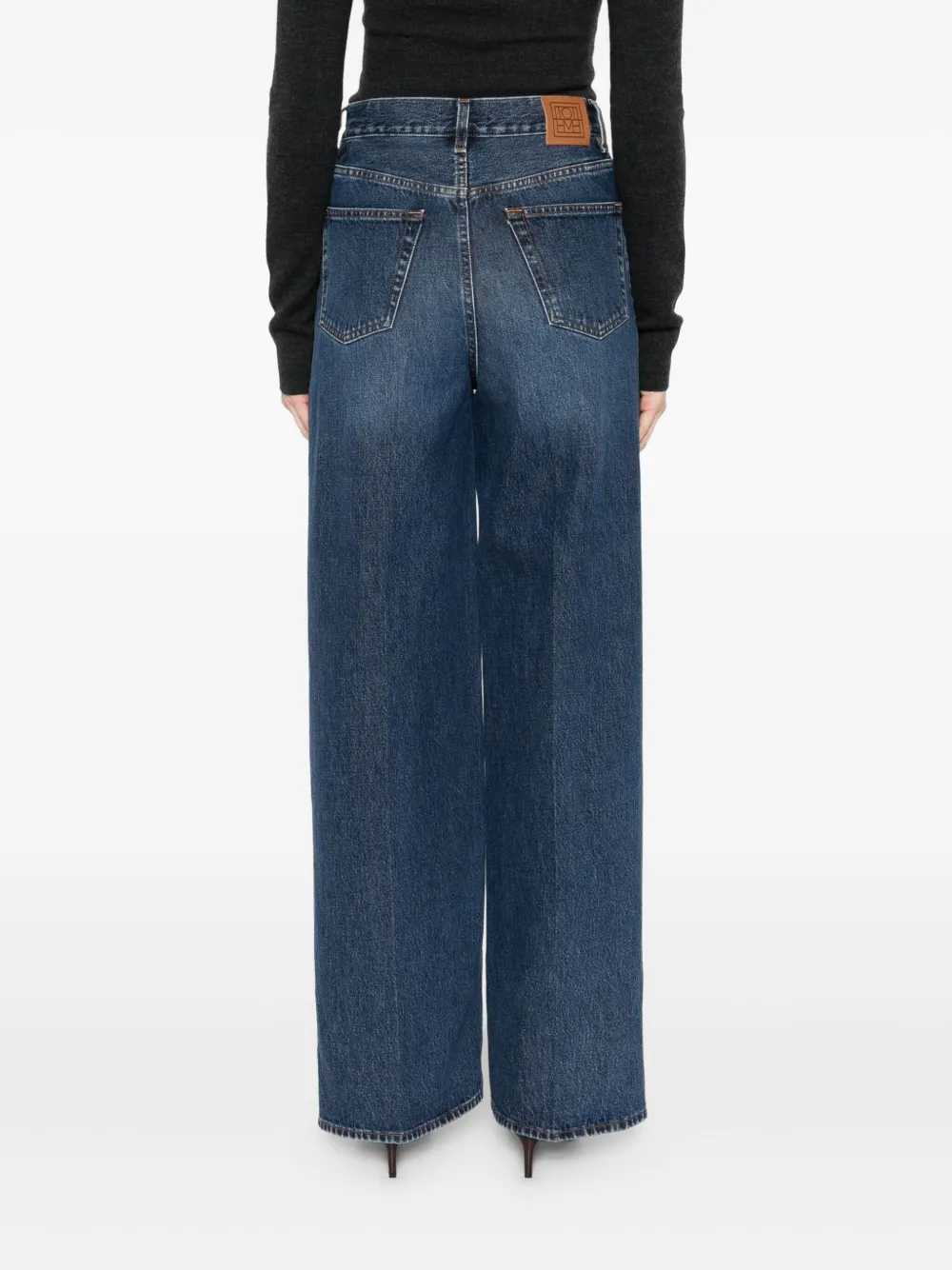 Totême Wide Leg Jeans In Blue