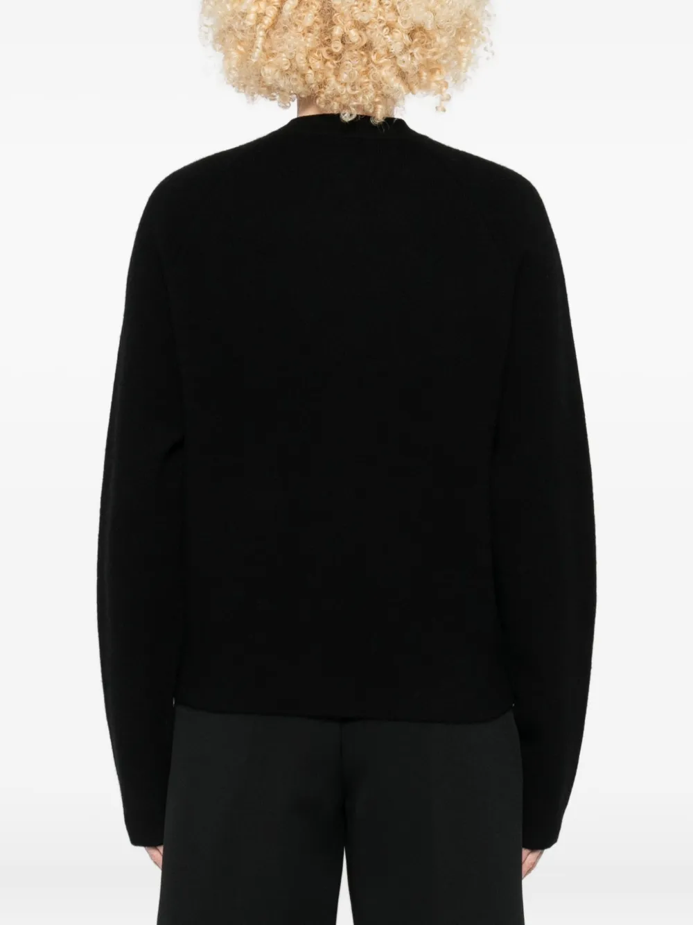 Totême Hammered-button Wool-cashmere Cardigan In Black