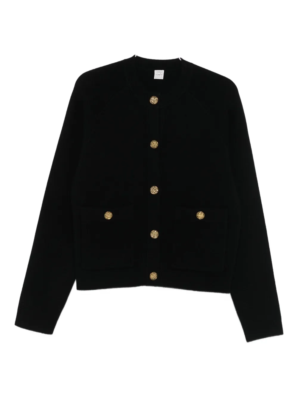 Totême Hammered-button Wool-cashmere Cardigan In Black
