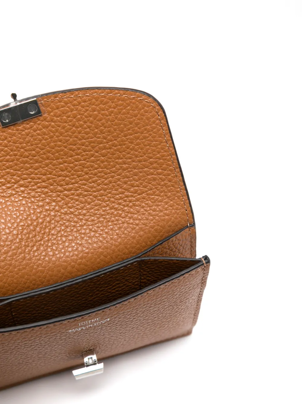 Totême T-lock Grained Leather Cardholder In Neutral