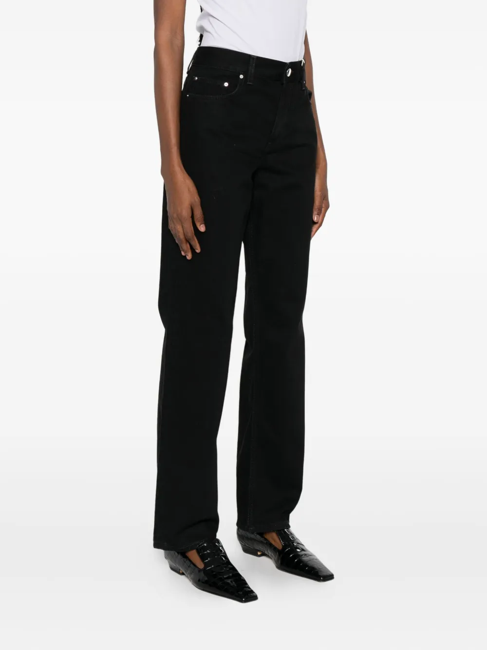 Totême Low-cut Straight-leg Jeans In Black