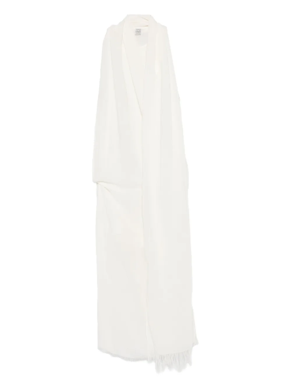 Totême Frayed-edge Draped Dress In White
