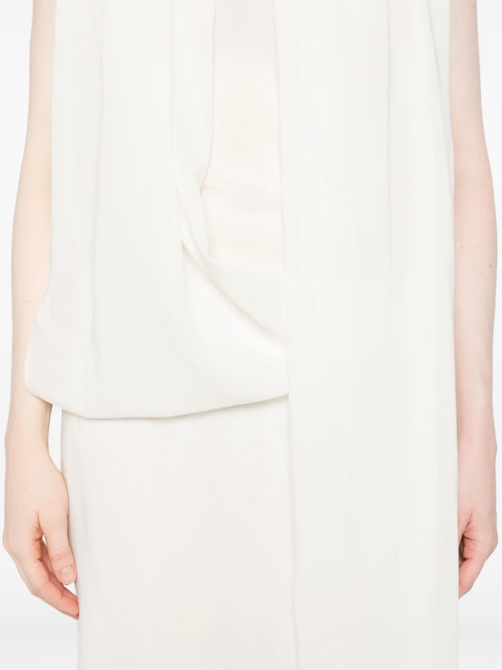 Totême Frayed-edge Draped Dress In White
