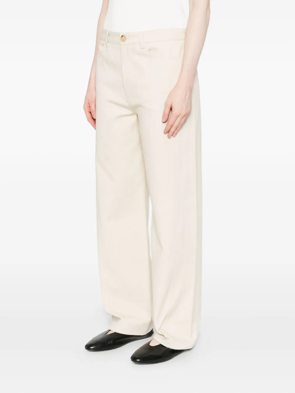 Totême Organic Cotton Trousers In White
