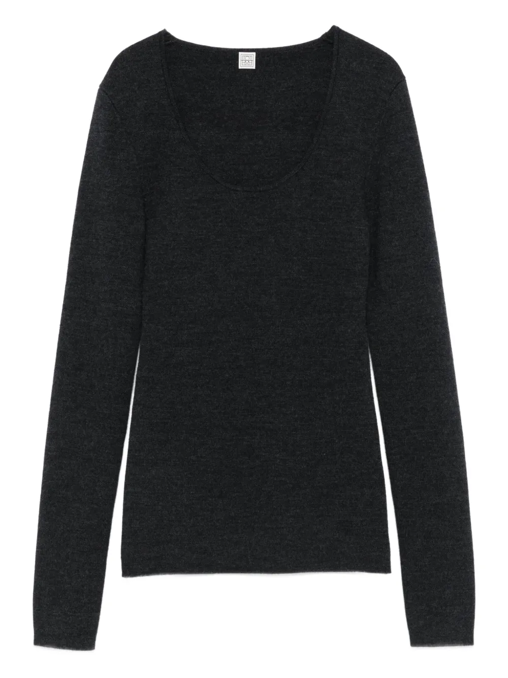 TOTEME scoop-neck long-sleeve knit top | Grey | Image 1