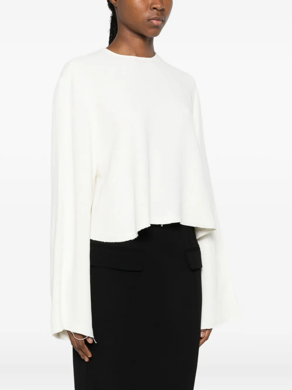 Totême Bluse Mit Offenem Saum In White