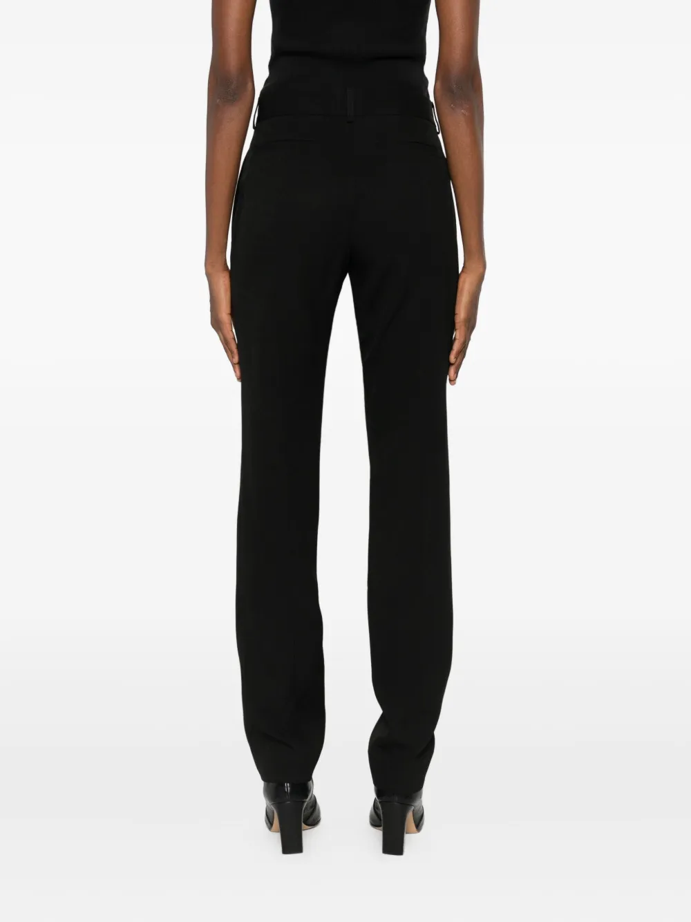 TOTEME Low waist slim-fit broek Zwart