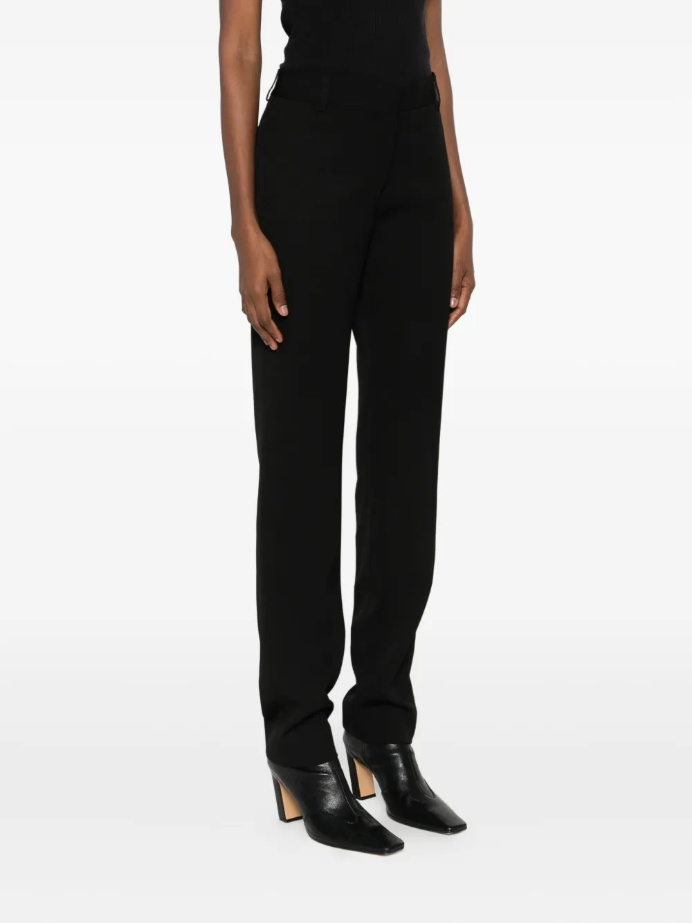 TOTEME Low waist slim-fit broek Zwart