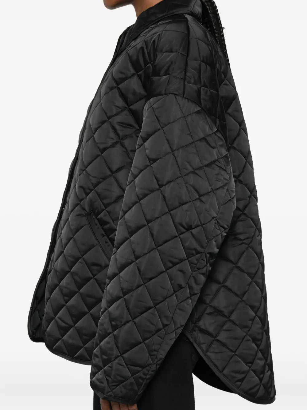 Totême Collared Quilted Jacket In Black