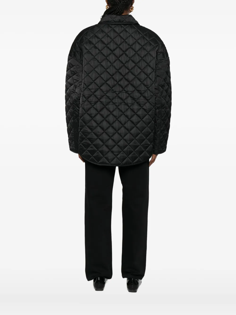 Totême Collared Quilted Jacket In Black