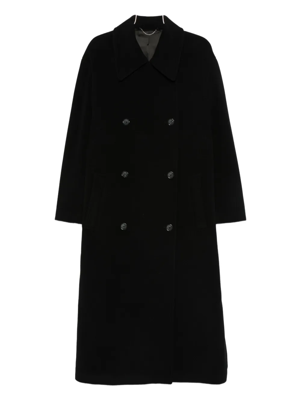 Totême Brushed Wool Blend Shield Coat In Black