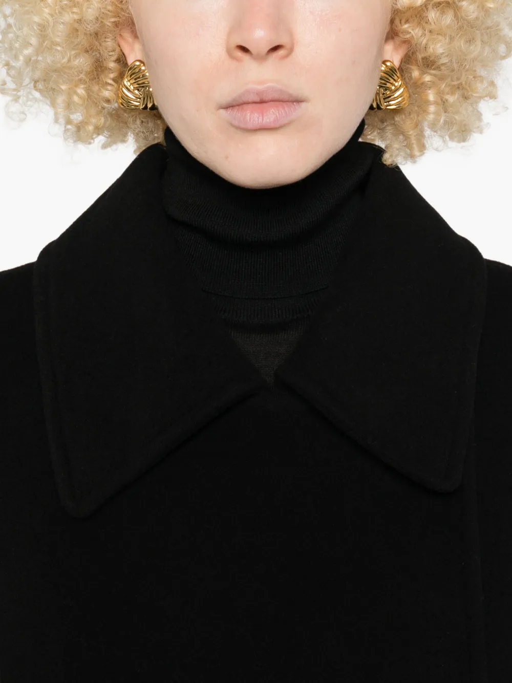 Totême Brushed Wool Blend Shield Coat In Black