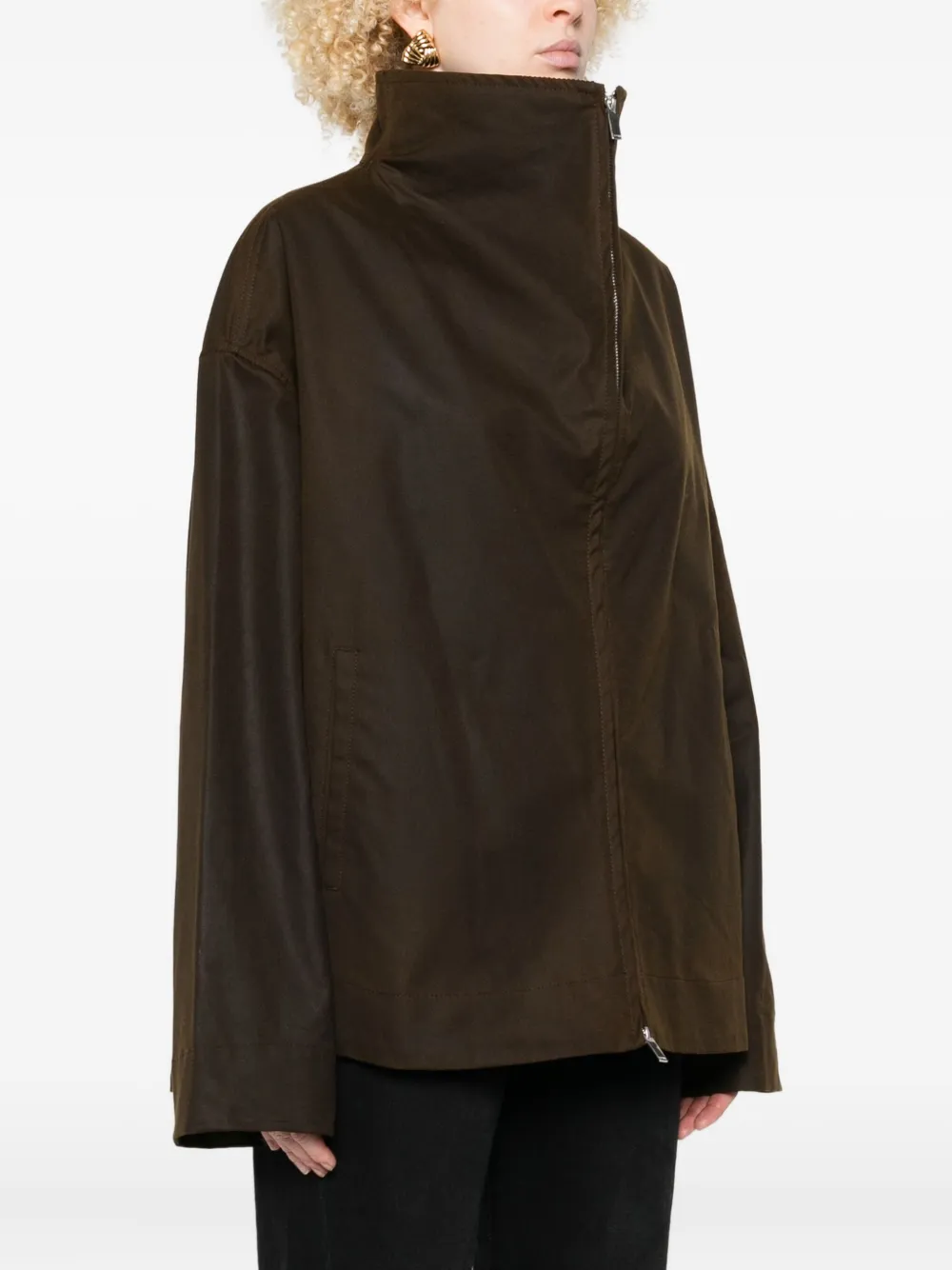 Totême Toteme Organic Cotton Zipped Jacket In Brown
