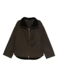 TOTEME zip-front corduroy-collar jacket - Brown