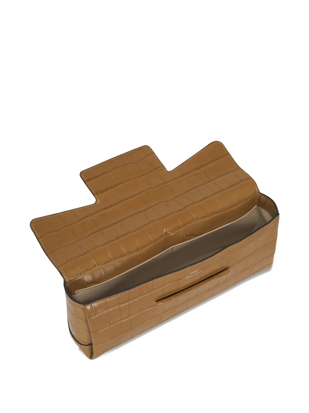 TOTEME Soft T-Clutch met krokodillen-reliëf Bruin