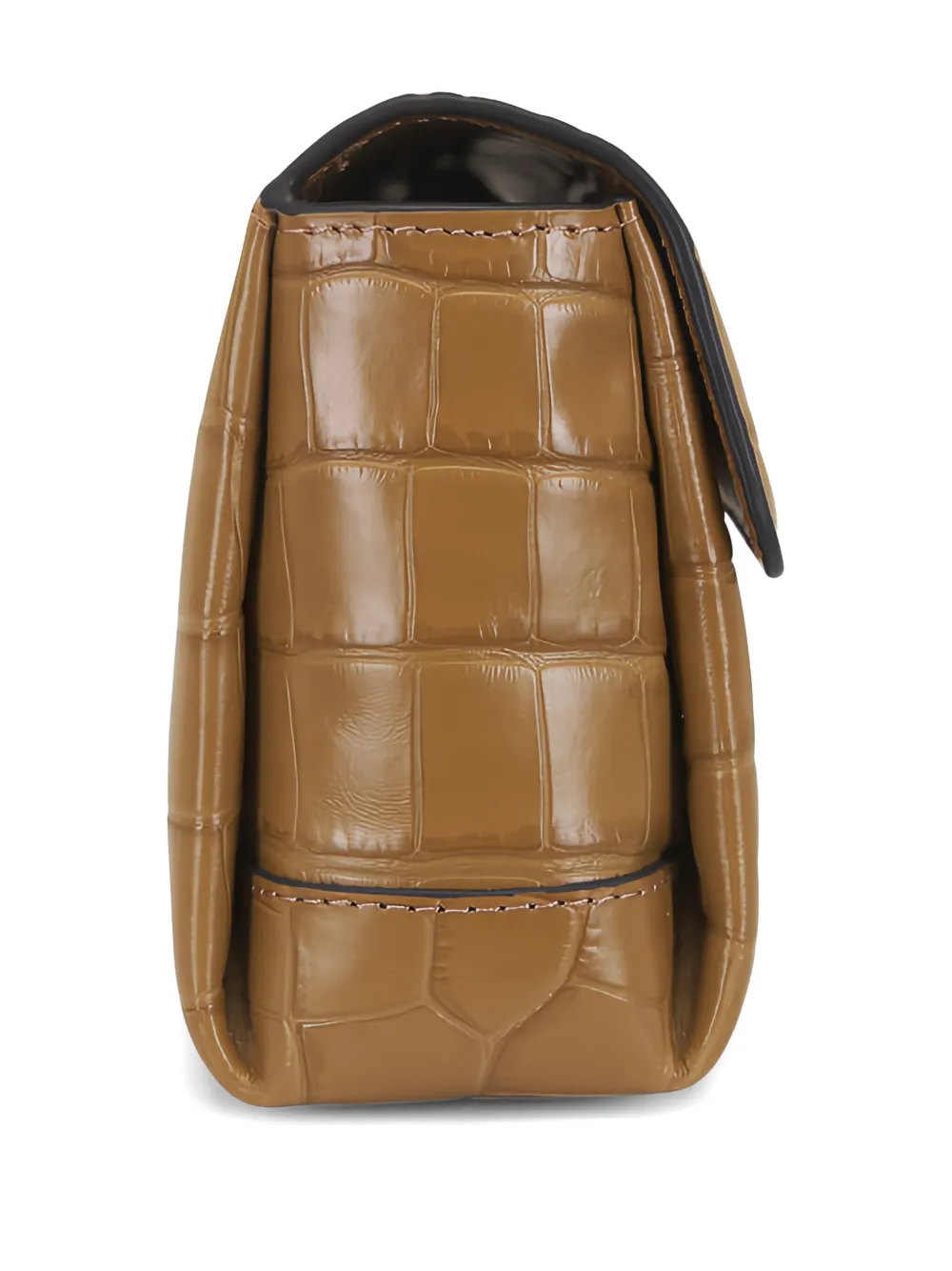 TOTEME Soft T-Clutch met krokodillen-reliëf Bruin