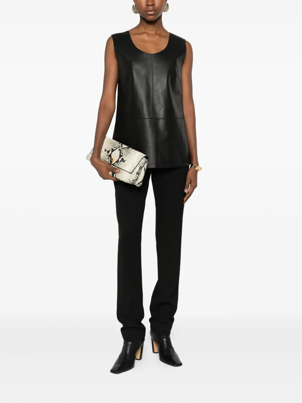 TOTEME camiseta de piel con cuello redondo | Chalecos y camisetas | Image 2