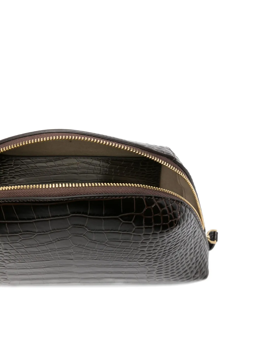 Totême Medium Croco-embossed Clutch Bag In Brown