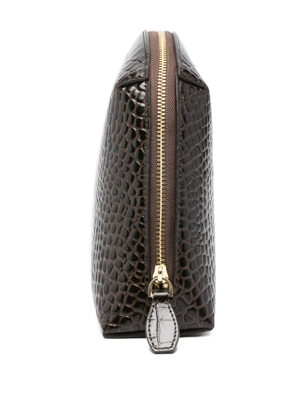 Totême Medium Croco-embossed Clutch Bag In Brown