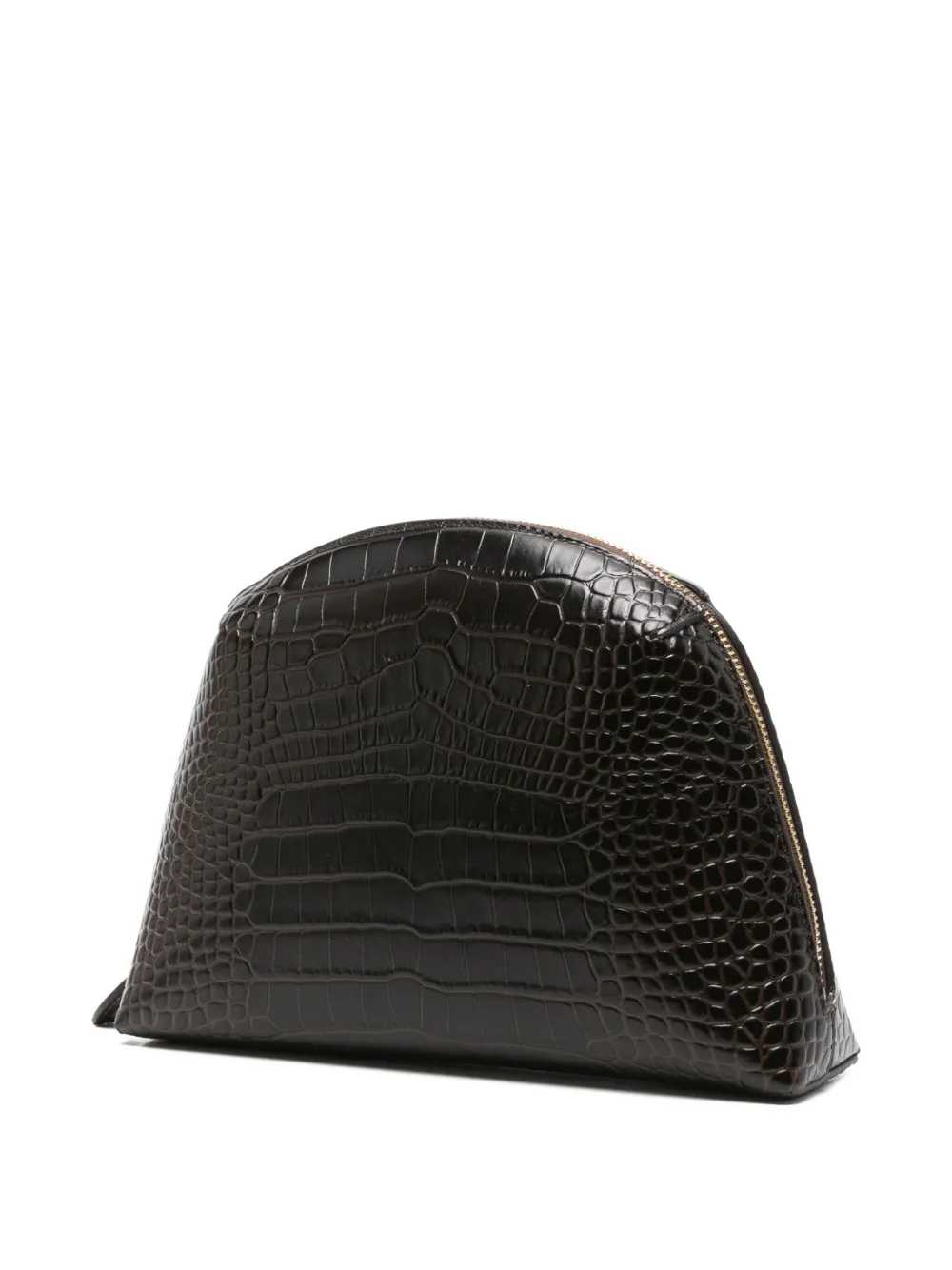 Totême Medium Croco-embossed Clutch Bag In Brown