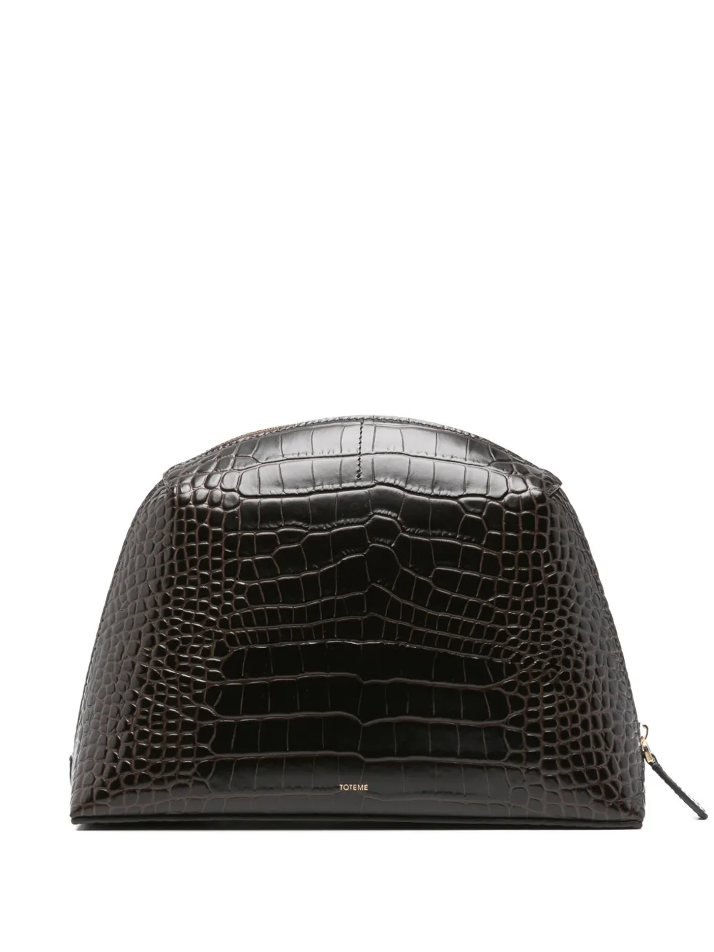 Totême Medium Croco-embossed Clutch Bag In Brown